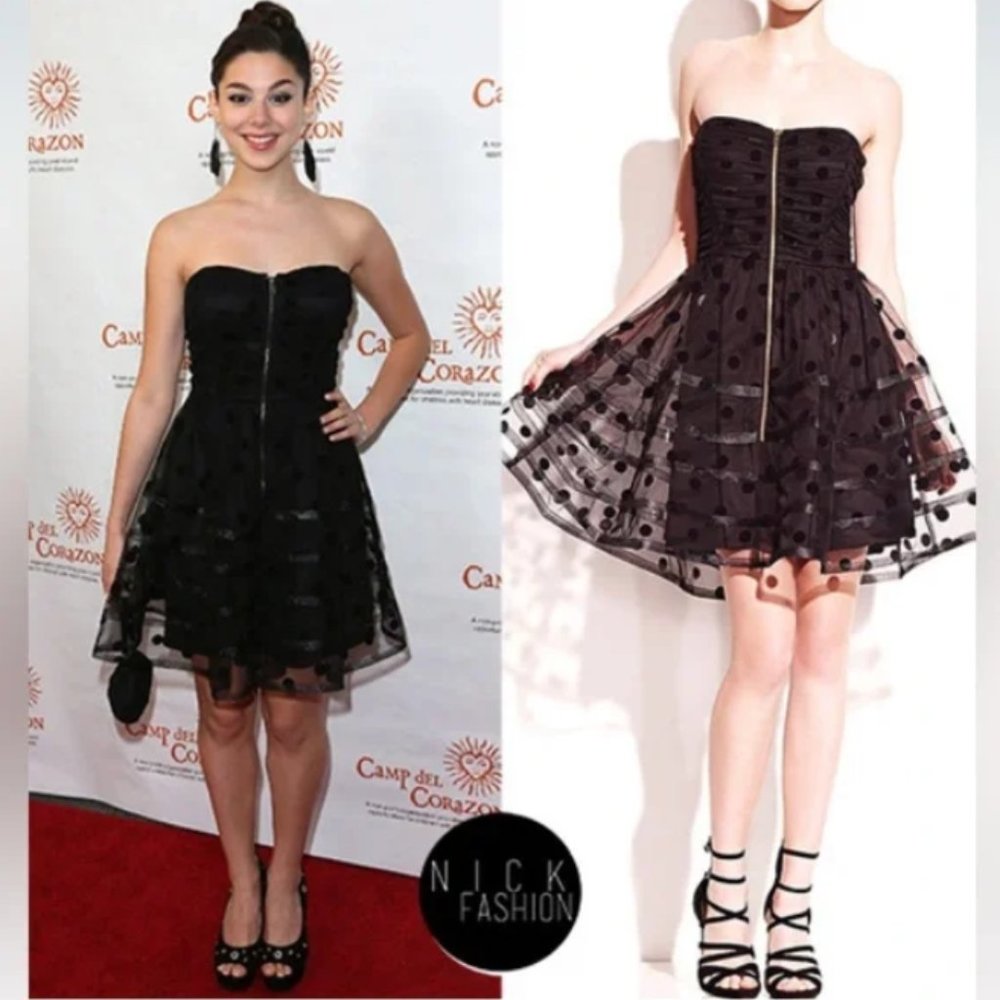 Betsy Johnson striped polka dot mesh dress